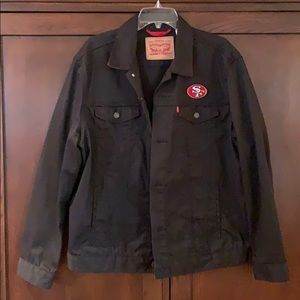 49ers Black and Red Levi’s Denim Jacket